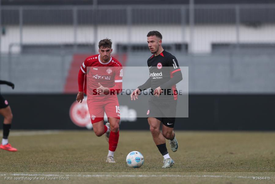sport, action, SGE, Regionalliga Südwest, Regionalliga Bayern, Regional-FS, Fussball, FWK, FC Würzburger Kickers, Eintracht Frankfurt U21, Dreieich-Sprendlingen, BFV, Ahorn Camp Sportpark, 07.02.2025 - Bild-ID: 2464416