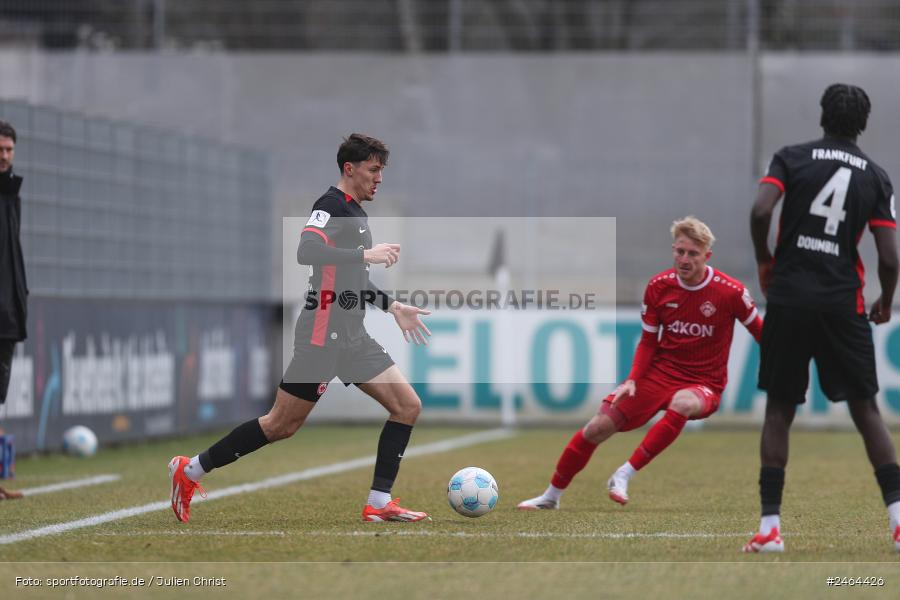 sport, action, SGE, Regionalliga Südwest, Regionalliga Bayern, Regional-FS, Fussball, FWK, FC Würzburger Kickers, Eintracht Frankfurt U21, Dreieich-Sprendlingen, BFV, Ahorn Camp Sportpark, 07.02.2025 - Bild-ID: 2464426