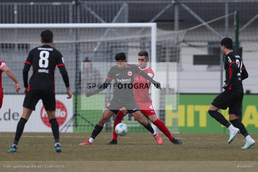 sport, action, SGE, Regionalliga Südwest, Regionalliga Bayern, Regional-FS, Fussball, FWK, FC Würzburger Kickers, Eintracht Frankfurt U21, Dreieich-Sprendlingen, BFV, Ahorn Camp Sportpark, 07.02.2025 - Bild-ID: 2464431 sport, action, SGE, Regionalliga Südwest, Regionalliga Bayern, Regional-FS, Fussball, FWK, FC Würzburger Kickers, Eintracht Frankfurt U21, Dreieich-Sprendlingen, BFV, Ahorn Camp Sportpark, 07.02.2025 - Bild-ID: 2464431