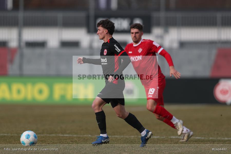 sport, action, SGE, Regionalliga Südwest, Regionalliga Bayern, Regional-FS, Fussball, FWK, FC Würzburger Kickers, Eintracht Frankfurt U21, Dreieich-Sprendlingen, BFV, Ahorn Camp Sportpark, 07.02.2025 - Bild-ID: 2464432