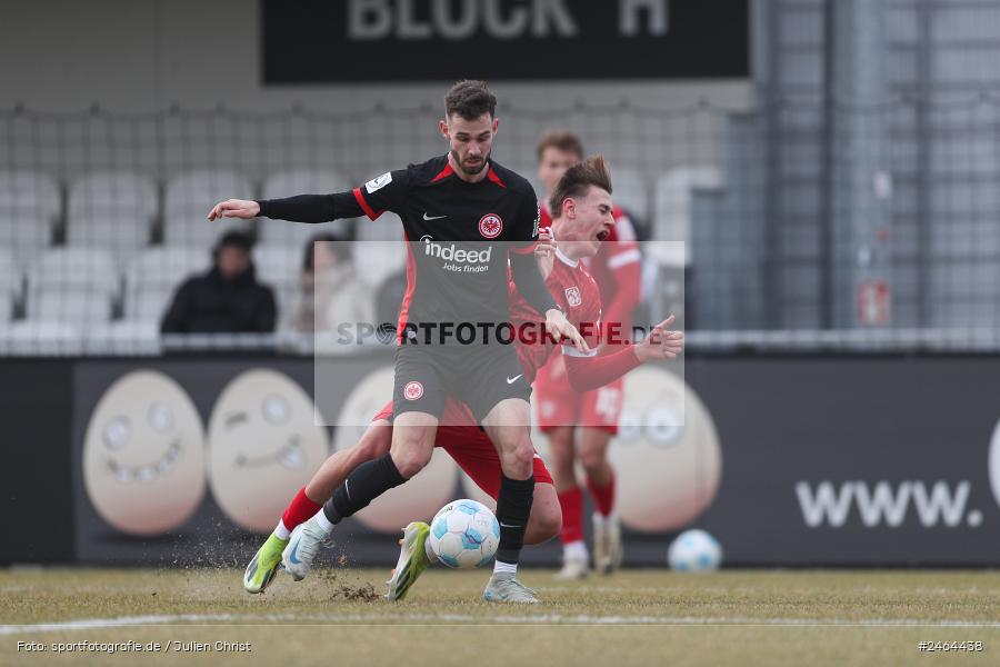 sport, action, SGE, Regionalliga Südwest, Regionalliga Bayern, Regional-FS, Fussball, FWK, FC Würzburger Kickers, Eintracht Frankfurt U21, Dreieich-Sprendlingen, BFV, Ahorn Camp Sportpark, 07.02.2025 - Bild-ID: 2464438