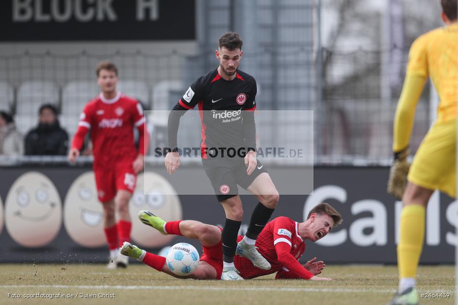 sport, action, SGE, Regionalliga Südwest, Regionalliga Bayern, Regional-FS, Fussball, FWK, FC Würzburger Kickers, Eintracht Frankfurt U21, Dreieich-Sprendlingen, BFV, Ahorn Camp Sportpark, 07.02.2025 - Bild-ID: 2464439 sport, action, SGE, Regionalliga Südwest, Regionalliga Bayern, Regional-FS, Fussball, FWK, FC Würzburger Kickers, Eintracht Frankfurt U21, Dreieich-Sprendlingen, BFV, Ahorn Camp Sportpark, 07.02.2025 - Bild-ID: 2464439
