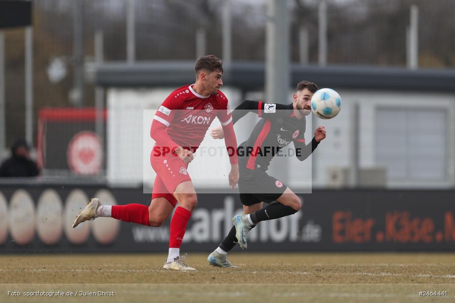 sport, action, SGE, Regionalliga Südwest, Regionalliga Bayern, Regional-FS, Fussball, FWK, FC Würzburger Kickers, Eintracht Frankfurt U21, Dreieich-Sprendlingen, BFV, Ahorn Camp Sportpark, 07.02.2025 - Bild-ID: 2464441 sport, action, SGE, Regionalliga Südwest, Regionalliga Bayern, Regional-FS, Fussball, FWK, FC Würzburger Kickers, Eintracht Frankfurt U21, Dreieich-Sprendlingen, BFV, Ahorn Camp Sportpark, 07.02.2025 - Bild-ID: 2464441