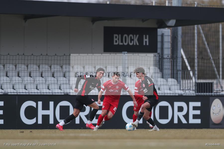 sport, action, SGE, Regionalliga Südwest, Regionalliga Bayern, Regional-FS, Fussball, FWK, FC Würzburger Kickers, Eintracht Frankfurt U21, Dreieich-Sprendlingen, BFV, Ahorn Camp Sportpark, 07.02.2025 - Bild-ID: 2464448 sport, action, SGE, Regionalliga Südwest, Regionalliga Bayern, Regional-FS, Fussball, FWK, FC Würzburger Kickers, Eintracht Frankfurt U21, Dreieich-Sprendlingen, BFV, Ahorn Camp Sportpark, 07.02.2025 - Bild-ID: 2464448