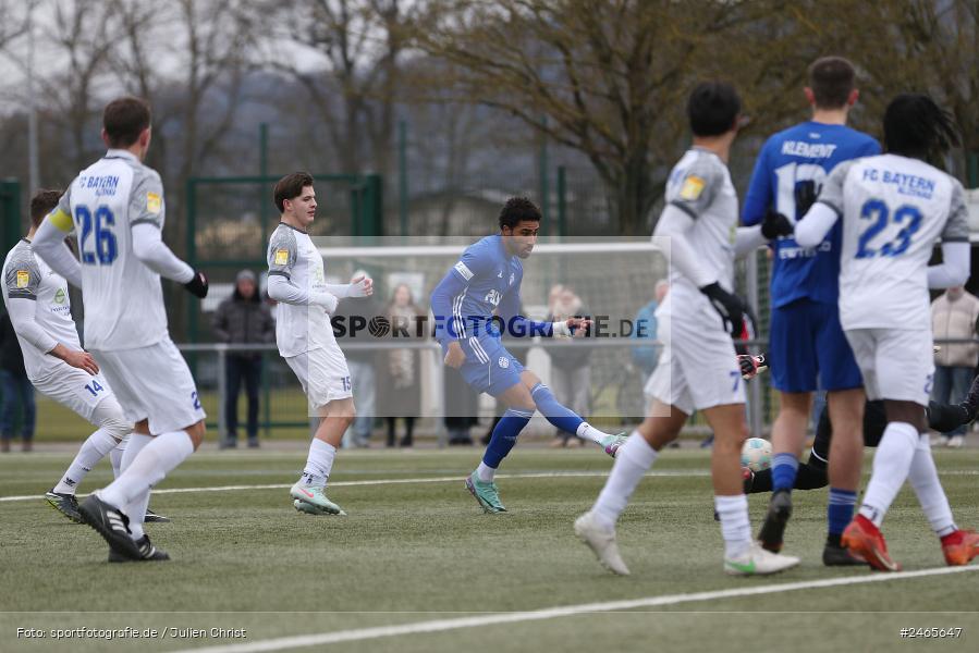 Sportanlage am Schönbusch, Aschaffenburg, 15.02.2025, sport, action, HFV, BFV, Fussball, Hessenliga, Regionalliga Bayern, FCB, SVA, FC Bayern Alzenau, SV Viktoria Aschaffenburg - Bild-ID: 2465647