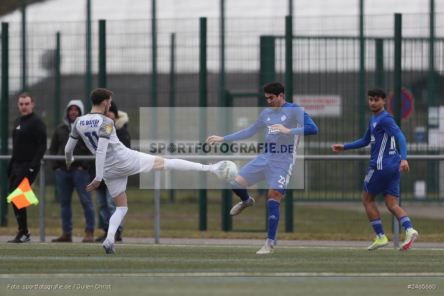 Sportanlage am Schönbusch, Aschaffenburg, 15.02.2025, sport, action, HFV, BFV, Fussball, Hessenliga, Regionalliga Bayern, FCB, SVA, FC Bayern Alzenau, SV Viktoria Aschaffenburg - Bild-ID: 2465660