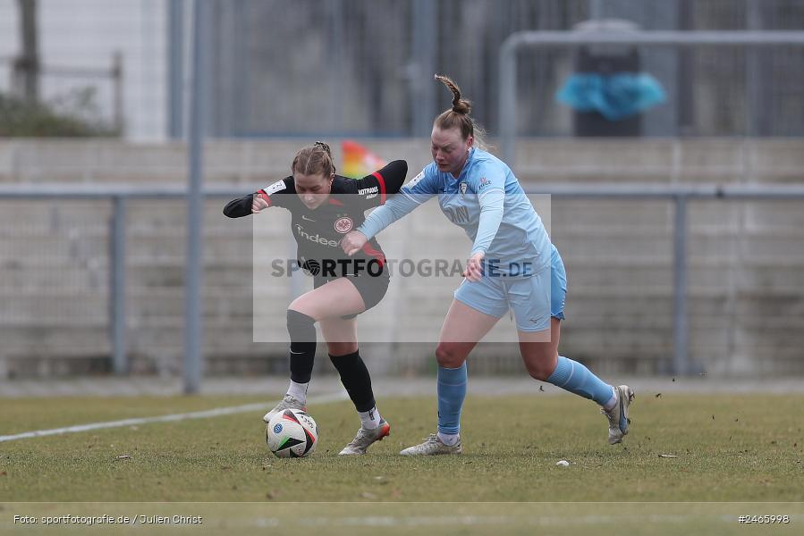 Stadion am Brentanobad, Frankfurt, 16.02.2025, sport, action, DFB, Fussball, 2. Frauen-Bundesliga, VFL, SGE, VfL Bochum 1848, Eintracht Frankfurt II - Bild-ID: 2465998