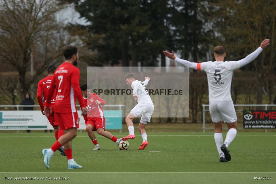 sport, action, TSV Karlburg, TSV, Sportgelände am Schönbusch, SVV, SV Vatan Spor Aschaffenburg, Landesliga Nordwest, Fussball, Bayernliga Nord, BFV, Aschaffenburg, 22.02.2025 - Bild-ID: 2467003