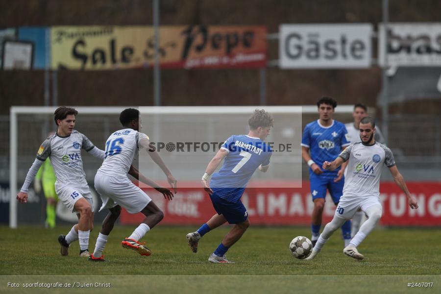 sport, action, SVD, SV Darmstadt 98 (U21), Mairec-Arena, Lotto Hessenliga, HFV, Fussball, FCB, FC Bayern Alzenau, Alzenau, 22.02.2025 - Bild-ID: 2467017