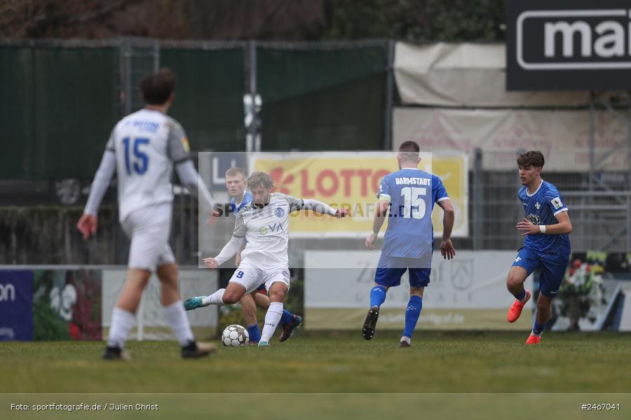 sport, action, SVD, SV Darmstadt 98 (U21), Mairec-Arena, Lotto Hessenliga, HFV, Fussball, FCB, FC Bayern Alzenau, Alzenau, 22.02.2025 - Bild-ID: 2467041