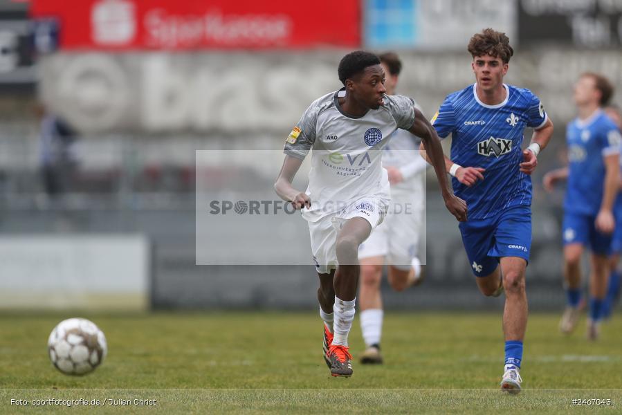 sport, action, SVD, SV Darmstadt 98 (U21), Mairec-Arena, Lotto Hessenliga, HFV, Fussball, FCB, FC Bayern Alzenau, Alzenau, 22.02.2025 - Bild-ID: 2467043