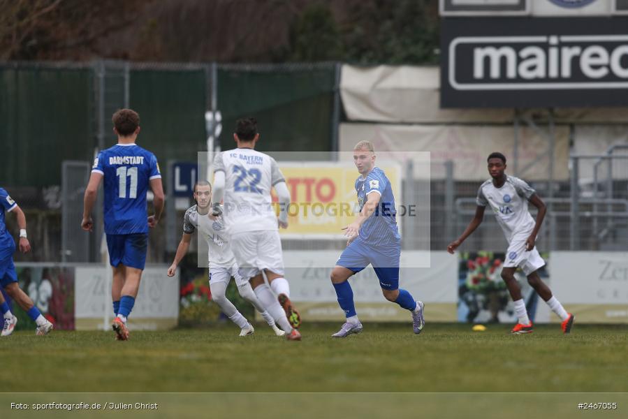 sport, action, SVD, SV Darmstadt 98 (U21), Mairec-Arena, Lotto Hessenliga, HFV, Fussball, FCB, FC Bayern Alzenau, Alzenau, 22.02.2025 - Bild-ID: 2467055