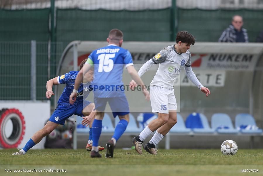 sport, action, SVD, SV Darmstadt 98 (U21), Mairec-Arena, Lotto Hessenliga, HFV, Fussball, FCB, FC Bayern Alzenau, Alzenau, 22.02.2025 - Bild-ID: 2467059