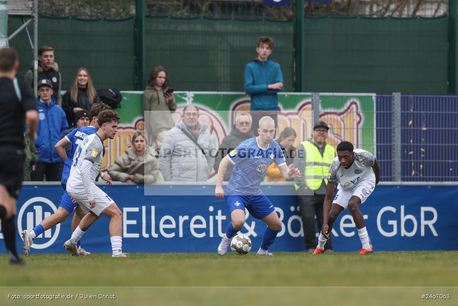 sport, action, SVD, SV Darmstadt 98 (U21), Mairec-Arena, Lotto Hessenliga, HFV, Fussball, FCB, FC Bayern Alzenau, Alzenau, 22.02.2025 - Bild-ID: 2467063
