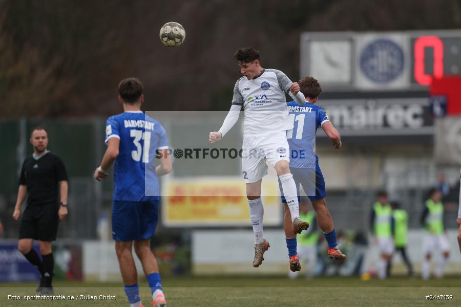 sport, action, SVD, SV Darmstadt 98 (U21), Mairec-Arena, Lotto Hessenliga, HFV, Fussball, FCB, FC Bayern Alzenau, Alzenau, 22.02.2025 - Bild-ID: 2467139