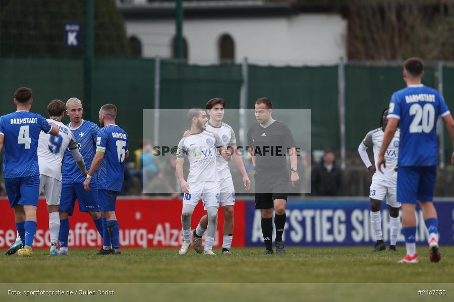 sport, action, SVD, SV Darmstadt 98 (U21), Mairec-Arena, Lotto Hessenliga, HFV, Fussball, FCB, FC Bayern Alzenau, Alzenau, 22.02.2025 - Bild-ID: 2467333