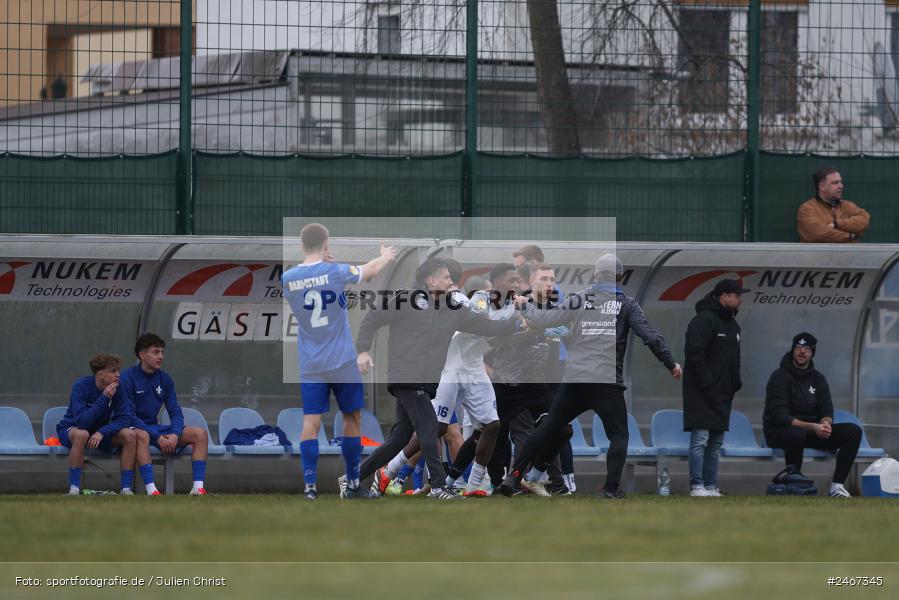 sport, action, SVD, SV Darmstadt 98 (U21), Mairec-Arena, Lotto Hessenliga, HFV, Fussball, FCB, FC Bayern Alzenau, Alzenau, 22.02.2025 - Bild-ID: 2467345 sport, action, SVD, SV Darmstadt 98 (U21), Mairec-Arena, Lotto Hessenliga, HFV, Fussball, FCB, FC Bayern Alzenau, Alzenau, 22.02.2025 - Bild-ID: 2467345