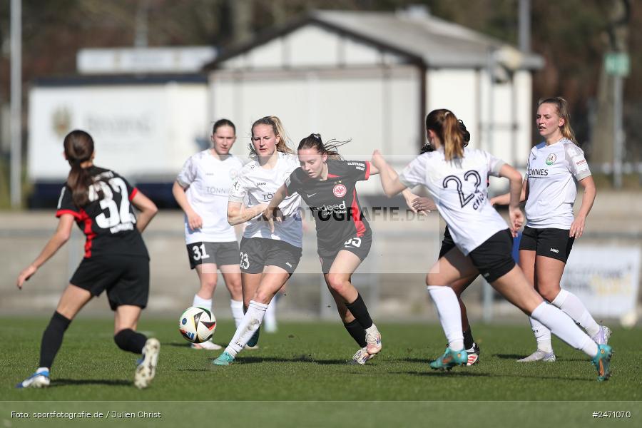 Stadion am Brentanobad, Frankfurt, 16.03.2025, sport, action, DFB, Fussball, 18. Spieltag, 2. Frauen-Bundesliga, FSV, SGE, FSV Gütersloh, Eintracht Frankfurt II - Bild-ID: 2471070 Stadion am Brentanobad, Frankfurt, 16.03.2025, sport, action, DFB, Fussball, 18. Spieltag, 2. Frauen-Bundesliga, FSV, SGE, FSV Gütersloh, Eintracht Frankfurt II - Bild-ID: 2471070