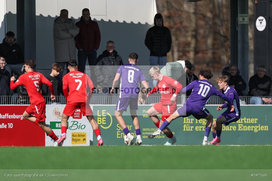 sport, action, SV Rot-Weiss Walldorf, RWW, Mörfelden-Walldorf, KR1, Fussball, FC Erzgebirge Aue, DFB Nachwuchsliga U19, DFB, AUE, 6. Spieltag, 16.03.2025 - Bild-ID: 2471365