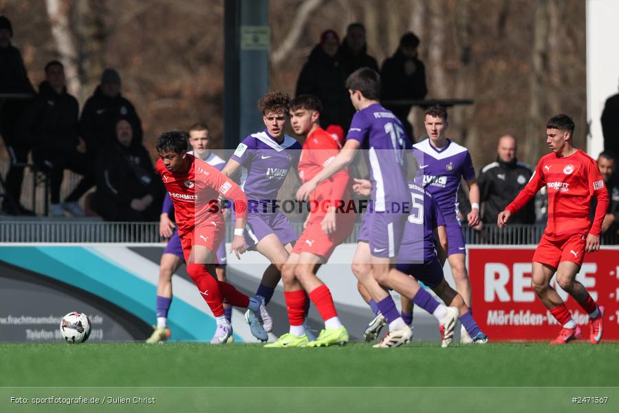sport, action, SV Rot-Weiss Walldorf, RWW, Mörfelden-Walldorf, KR1, Fussball, FC Erzgebirge Aue, DFB Nachwuchsliga U19, DFB, AUE, 6. Spieltag, 16.03.2025 - Bild-ID: 2471367