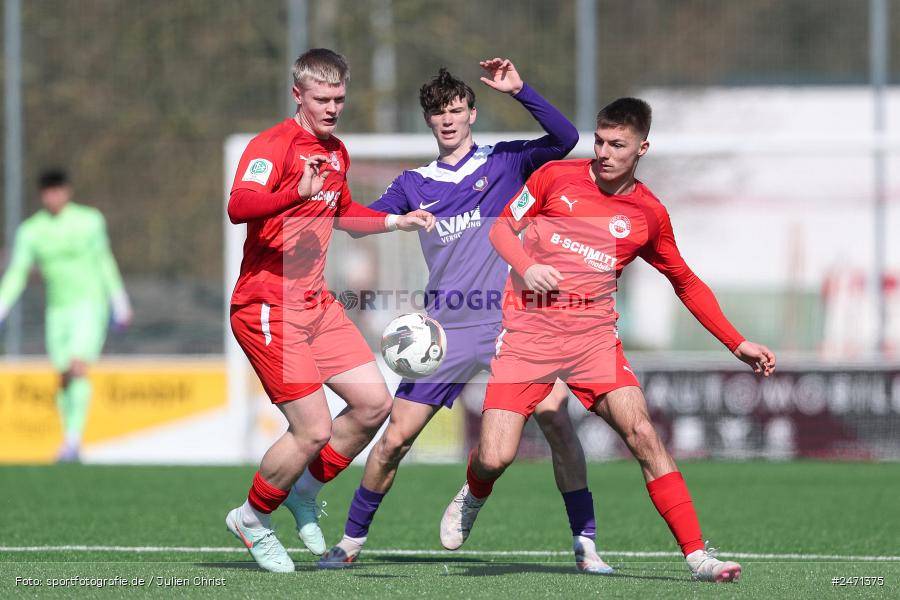sport, action, SV Rot-Weiss Walldorf, RWW, Mörfelden-Walldorf, KR1, Fussball, FC Erzgebirge Aue, DFB Nachwuchsliga U19, DFB, AUE, 6. Spieltag, 16.03.2025 - Bild-ID: 2471375
