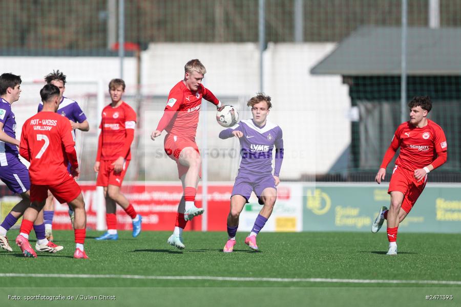 sport, action, SV Rot-Weiss Walldorf, RWW, Mörfelden-Walldorf, KR1, Fussball, FC Erzgebirge Aue, DFB Nachwuchsliga U19, DFB, AUE, 6. Spieltag, 16.03.2025 - Bild-ID: 2471393