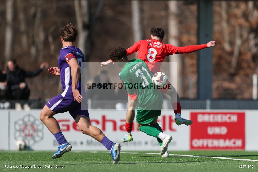 sport, action, SV Rot-Weiss Walldorf, RWW, Mörfelden-Walldorf, KR1, Fussball, FC Erzgebirge Aue, DFB Nachwuchsliga U19, DFB, AUE, 6. Spieltag, 16.03.2025 - Bild-ID: 2471395