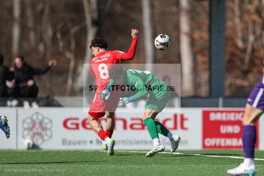sport, action, SV Rot-Weiss Walldorf, RWW, Mörfelden-Walldorf, KR1, Fussball, FC Erzgebirge Aue, DFB Nachwuchsliga U19, DFB, AUE, 6. Spieltag, 16.03.2025 - Bild-ID: 2471396