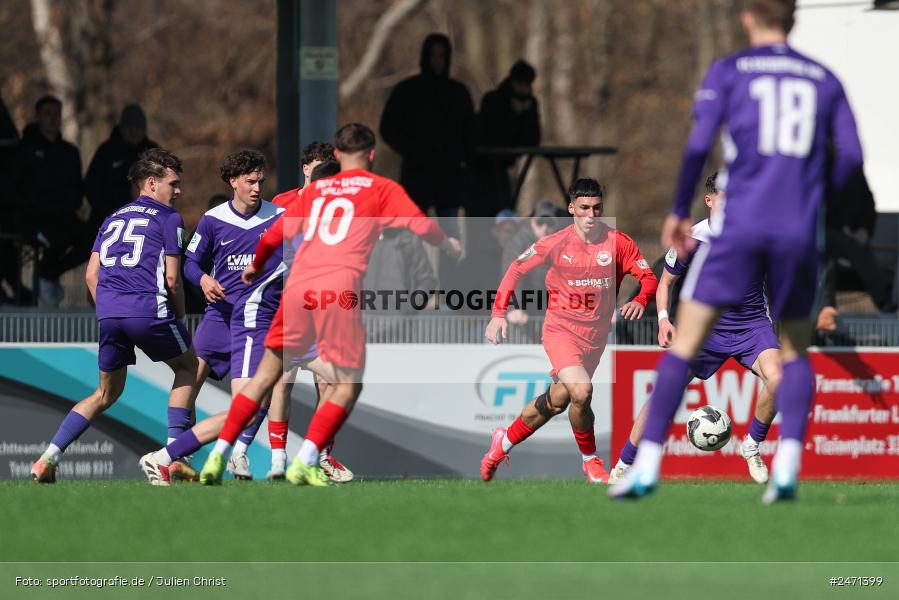 sport, action, SV Rot-Weiss Walldorf, RWW, Mörfelden-Walldorf, KR1, Fussball, FC Erzgebirge Aue, DFB Nachwuchsliga U19, DFB, AUE, 6. Spieltag, 16.03.2025 - Bild-ID: 2471399