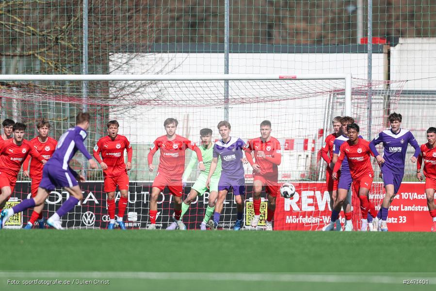 sport, action, SV Rot-Weiss Walldorf, RWW, Mörfelden-Walldorf, KR1, Fussball, FC Erzgebirge Aue, DFB Nachwuchsliga U19, DFB, AUE, 6. Spieltag, 16.03.2025 - Bild-ID: 2471401