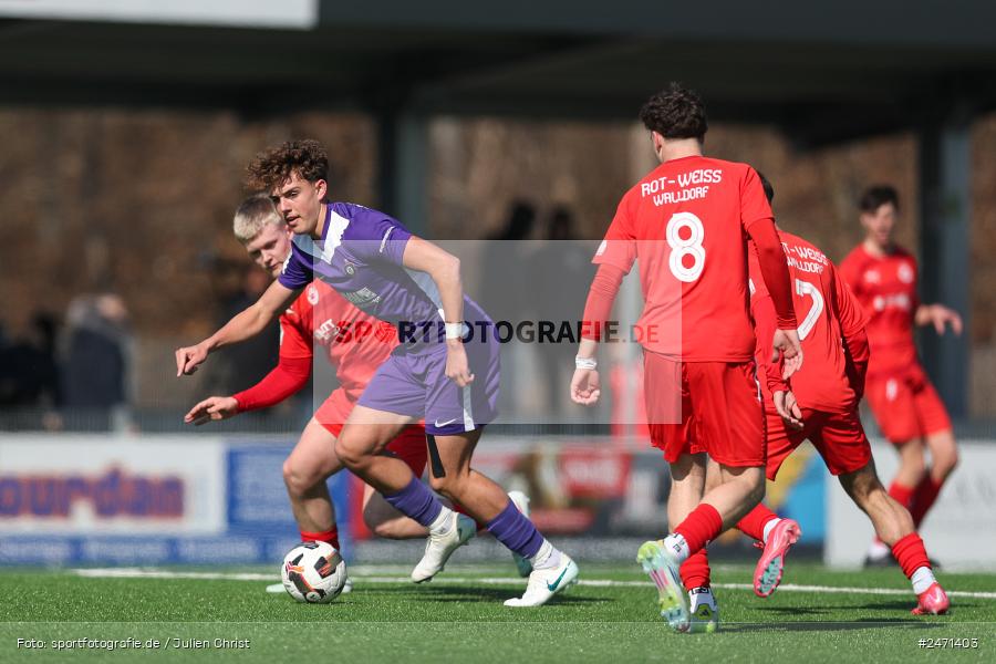 sport, action, SV Rot-Weiss Walldorf, RWW, Mörfelden-Walldorf, KR1, Fussball, FC Erzgebirge Aue, DFB Nachwuchsliga U19, DFB, AUE, 6. Spieltag, 16.03.2025 - Bild-ID: 2471403