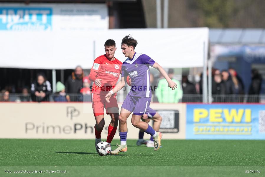 sport, action, SV Rot-Weiss Walldorf, RWW, Mörfelden-Walldorf, KR1, Fussball, FC Erzgebirge Aue, DFB Nachwuchsliga U19, DFB, AUE, 6. Spieltag, 16.03.2025 - Bild-ID: 2471416