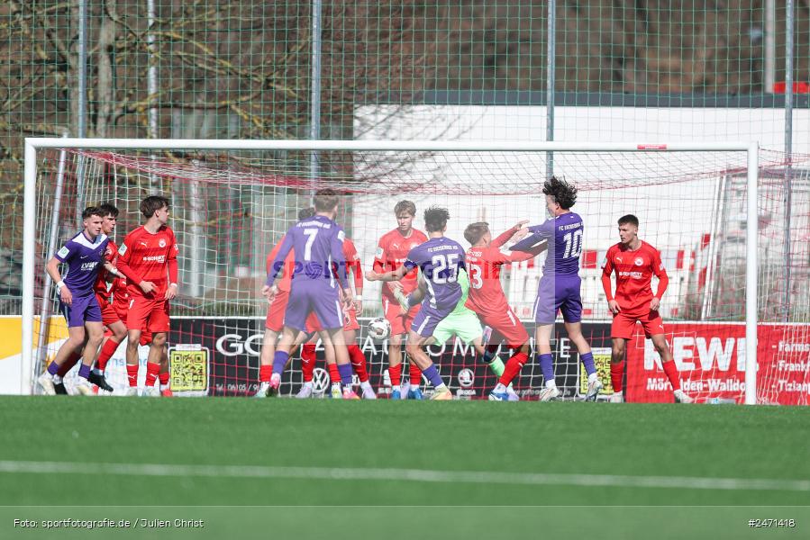 sport, action, SV Rot-Weiss Walldorf, RWW, Mörfelden-Walldorf, KR1, Fussball, FC Erzgebirge Aue, DFB Nachwuchsliga U19, DFB, AUE, 6. Spieltag, 16.03.2025 - Bild-ID: 2471418