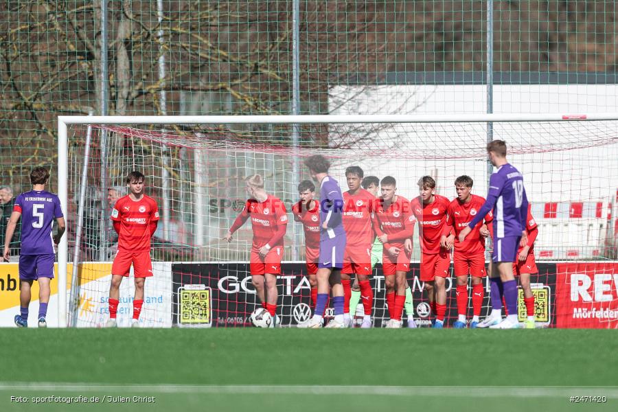 sport, action, SV Rot-Weiss Walldorf, RWW, Mörfelden-Walldorf, KR1, Fussball, FC Erzgebirge Aue, DFB Nachwuchsliga U19, DFB, AUE, 6. Spieltag, 16.03.2025 - Bild-ID: 2471420