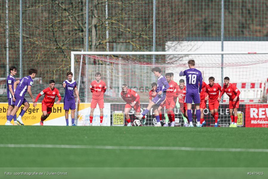 sport, action, SV Rot-Weiss Walldorf, RWW, Mörfelden-Walldorf, KR1, Fussball, FC Erzgebirge Aue, DFB Nachwuchsliga U19, DFB, AUE, 6. Spieltag, 16.03.2025 - Bild-ID: 2471423