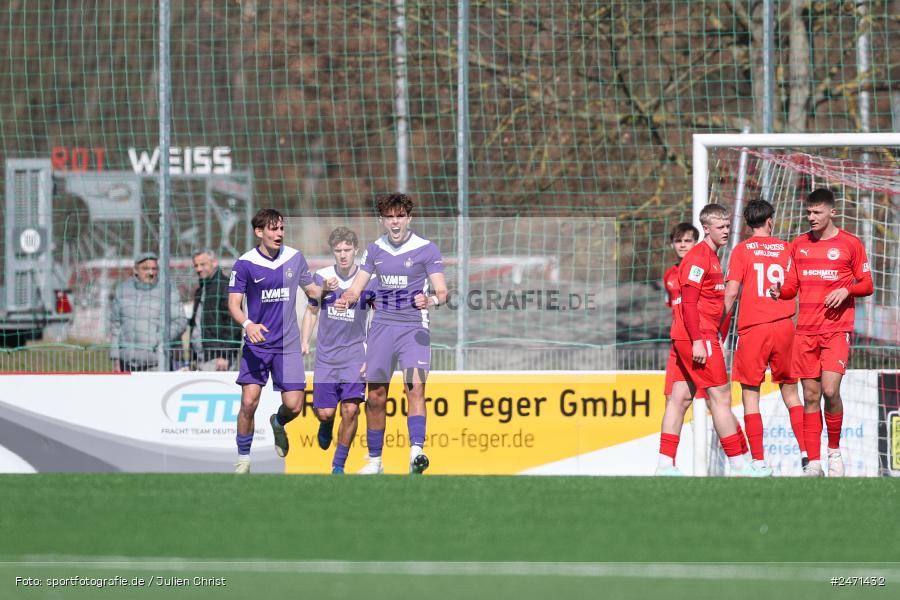 sport, action, SV Rot-Weiss Walldorf, RWW, Mörfelden-Walldorf, KR1, Fussball, FC Erzgebirge Aue, DFB Nachwuchsliga U19, DFB, AUE, 6. Spieltag, 16.03.2025 - Bild-ID: 2471432