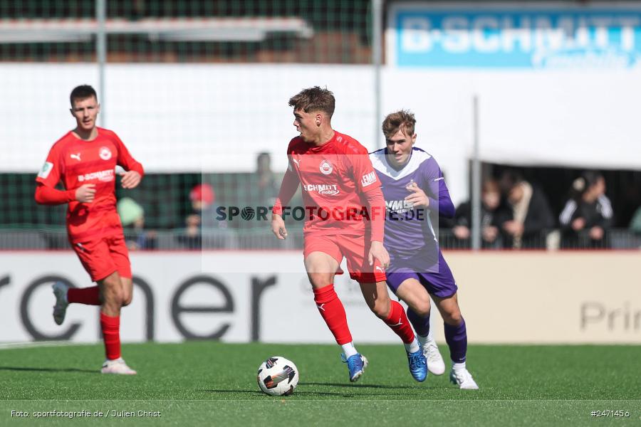 sport, action, SV Rot-Weiss Walldorf, RWW, Mörfelden-Walldorf, KR1, Fussball, FC Erzgebirge Aue, DFB Nachwuchsliga U19, DFB, AUE, 6. Spieltag, 16.03.2025 - Bild-ID: 2471456