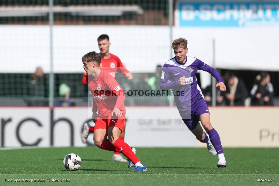 sport, action, SV Rot-Weiss Walldorf, RWW, Mörfelden-Walldorf, KR1, Fussball, FC Erzgebirge Aue, DFB Nachwuchsliga U19, DFB, AUE, 6. Spieltag, 16.03.2025 - Bild-ID: 2471457