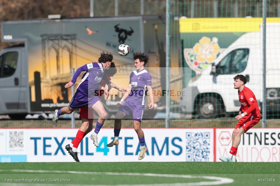 sport, action, SV Rot-Weiss Walldorf, RWW, Mörfelden-Walldorf, KR1, Fussball, FC Erzgebirge Aue, DFB Nachwuchsliga U19, DFB, AUE, 6. Spieltag, 16.03.2025 - Bild-ID: 2471458