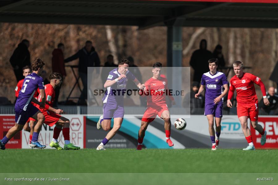 sport, action, SV Rot-Weiss Walldorf, RWW, Mörfelden-Walldorf, KR1, Fussball, FC Erzgebirge Aue, DFB Nachwuchsliga U19, DFB, AUE, 6. Spieltag, 16.03.2025 - Bild-ID: 2471470