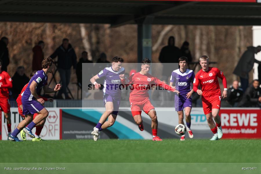 sport, action, SV Rot-Weiss Walldorf, RWW, Mörfelden-Walldorf, KR1, Fussball, FC Erzgebirge Aue, DFB Nachwuchsliga U19, DFB, AUE, 6. Spieltag, 16.03.2025 - Bild-ID: 2471471