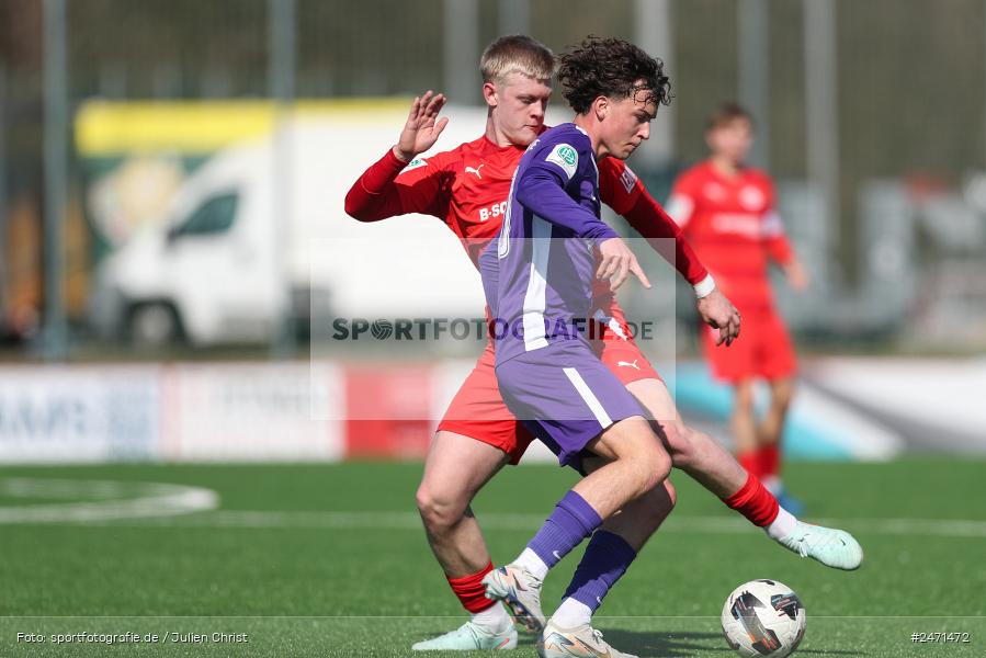 sport, action, SV Rot-Weiss Walldorf, RWW, Mörfelden-Walldorf, KR1, Fussball, FC Erzgebirge Aue, DFB Nachwuchsliga U19, DFB, AUE, 6. Spieltag, 16.03.2025 - Bild-ID: 2471472