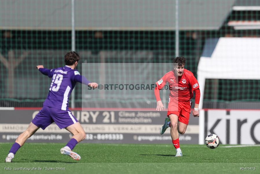 sport, action, SV Rot-Weiss Walldorf, RWW, Mörfelden-Walldorf, KR1, Fussball, FC Erzgebirge Aue, DFB Nachwuchsliga U19, DFB, AUE, 6. Spieltag, 16.03.2025 - Bild-ID: 2471473