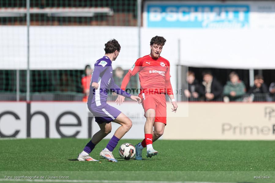 sport, action, SV Rot-Weiss Walldorf, RWW, Mörfelden-Walldorf, KR1, Fussball, FC Erzgebirge Aue, DFB Nachwuchsliga U19, DFB, AUE, 6. Spieltag, 16.03.2025 - Bild-ID: 2471474