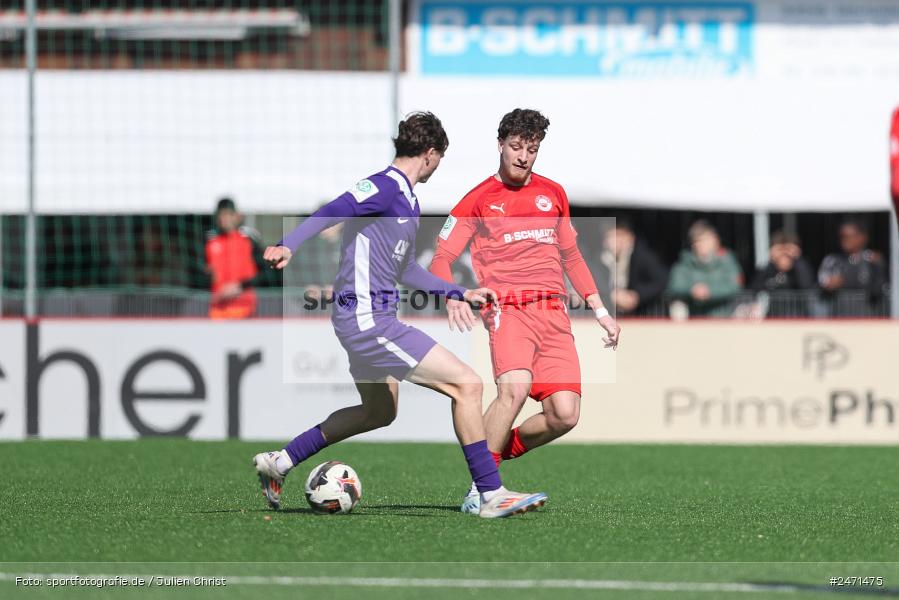 sport, action, SV Rot-Weiss Walldorf, RWW, Mörfelden-Walldorf, KR1, Fussball, FC Erzgebirge Aue, DFB Nachwuchsliga U19, DFB, AUE, 6. Spieltag, 16.03.2025 - Bild-ID: 2471475