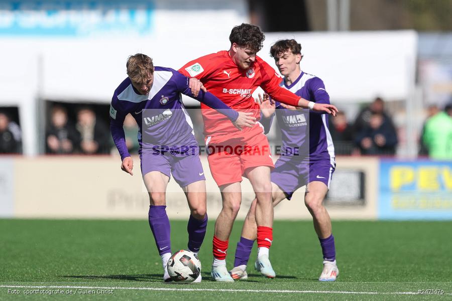 sport, action, SV Rot-Weiss Walldorf, RWW, Mörfelden-Walldorf, KR1, Fussball, FC Erzgebirge Aue, DFB Nachwuchsliga U19, DFB, AUE, 6. Spieltag, 16.03.2025 - Bild-ID: 2471476