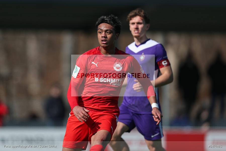 sport, action, SV Rot-Weiss Walldorf, RWW, Mörfelden-Walldorf, KR1, Fussball, FC Erzgebirge Aue, DFB Nachwuchsliga U19, DFB, AUE, 6. Spieltag, 16.03.2025 - Bild-ID: 2471483