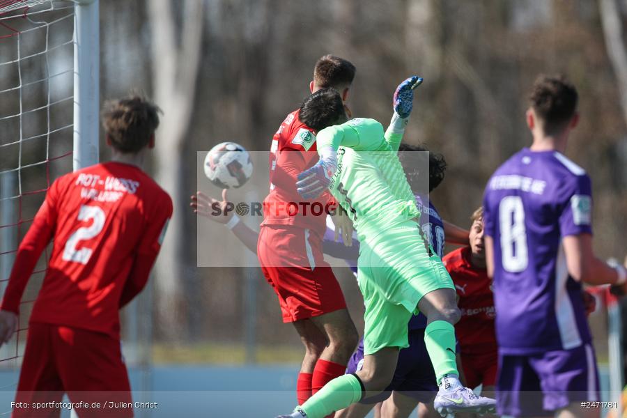 sport, action, SV Rot-Weiss Walldorf, RWW, Mörfelden-Walldorf, KR1, Fussball, FC Erzgebirge Aue, DFB Nachwuchsliga U19, DFB, AUE, 6. Spieltag, 16.03.2025 - Bild-ID: 2471781