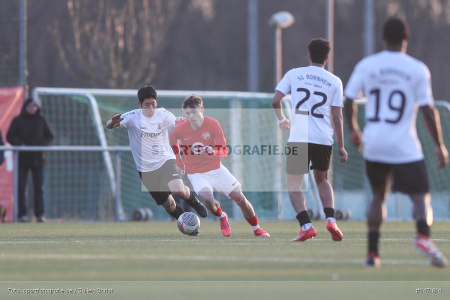 sport, action, Verbandsliga Gr. Süd, SG Bornheim/GW Ffm, Offenbach, Kickers Offenbach II, KR2 (SANA Sportpark), HFV, Fussball, 24. Spieltag, 16.03.2025 - Bild-ID: 2471814