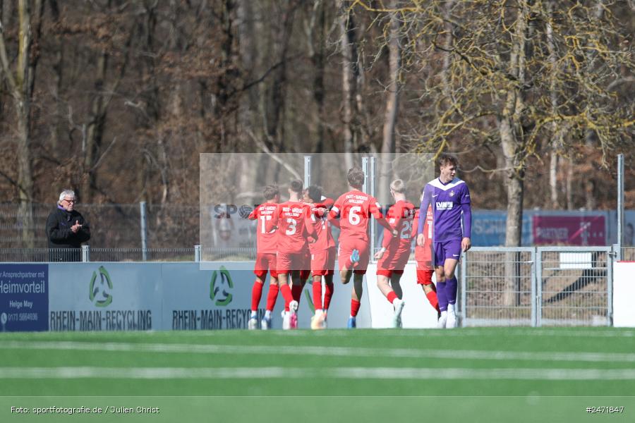 sport, action, SV Rot-Weiss Walldorf, RWW, Mörfelden-Walldorf, KR1, Fussball, FC Erzgebirge Aue, DFB Nachwuchsliga U19, DFB, AUE, 6. Spieltag, 16.03.2025 - Bild-ID: 2471847